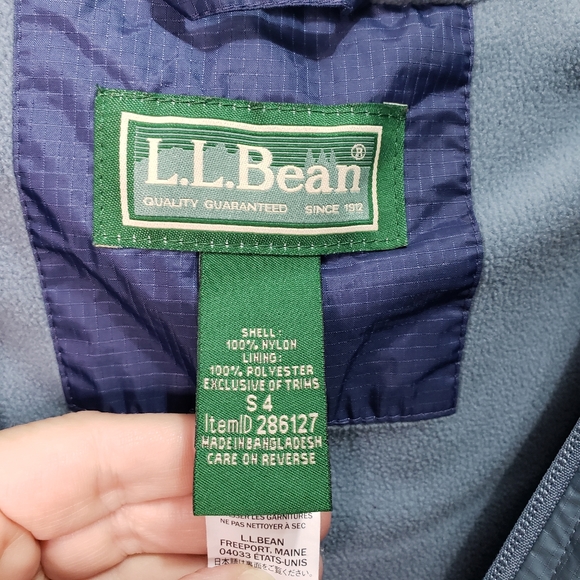 L.L. Bean Kids Blue Fleece Lined Tek Rain Jacket - Picture 8 of 10